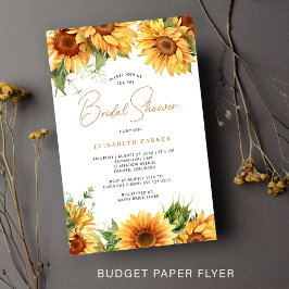 Flyer Convite de chá de panela floral botânico econômico