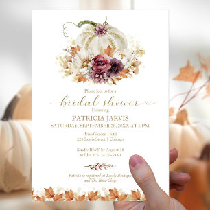 Flyer Convite de Chuveiro de Noiva Elegante com Flor de