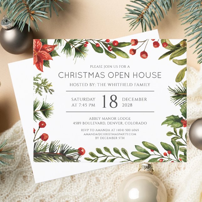 Flyer Convite de Festa de Fim de Ano de Natal Moderno (Modern Christmas Holiday Party Invitation Flyer)