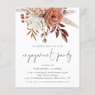 Flyer Convite de festa de noivado PAPER Florals Terracot