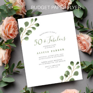 Flyer Convite de festa elegante de 50 anos de orçamento