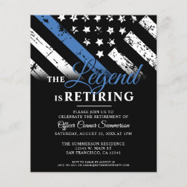 Flyer Convite de festas Azul de Reforma da Polícia Orçam