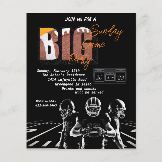 Flyer Convite de festas de futebol (Frente)