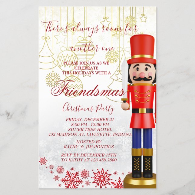 Flyer Convite de festas de Natal de Friendsmas de Nutcra (Frente)