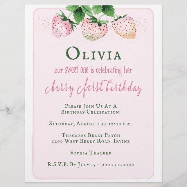 Flyer Convite de festas de primeiro aniversario de Moran (Frente)