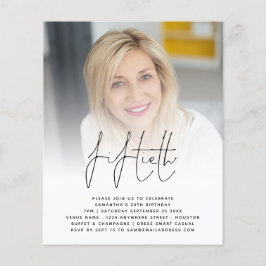 Flyer Convite de festas de Script de Foto de Aniversário