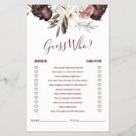Flyer Convite de Jantar de Noiva de Outono com Rosas Bur