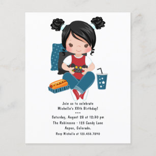 Flyer Convite de Noite de Jogo de Vídeo de Meninas para