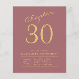 Flyer Convite de orçamento cor-de-rosa aniversário de 30