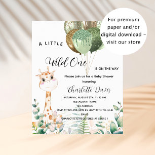 Flyer Convite de orçamento de uma girafa de chá de frald