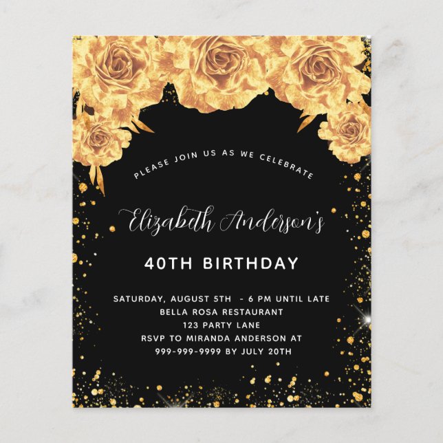 Flyer Convite de orçamento para festa de aniversário com (Frente)
