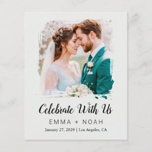 Flyer Convite de Recepção de Casamento Clássico e Elegan