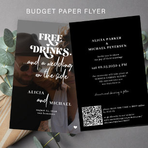 Flyer Convite de RSVP por QR para casamento casual com o