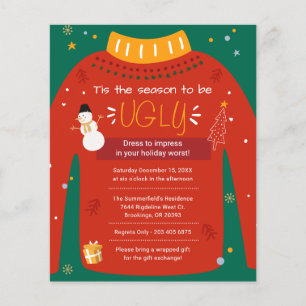Flyer Convite De Suor Feio Para Festa De Natal De Orçame