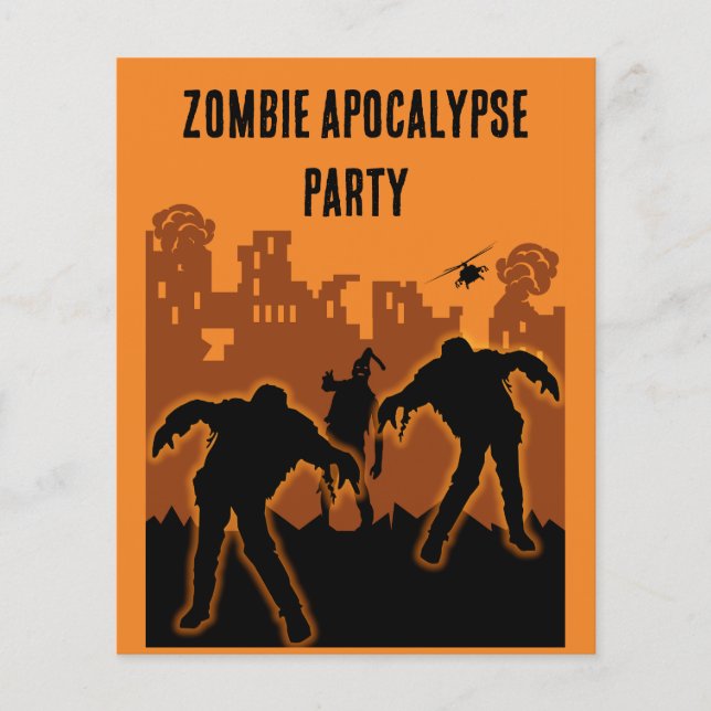 Flyer Convite do Partido Apocalypse Zombie (Frente)