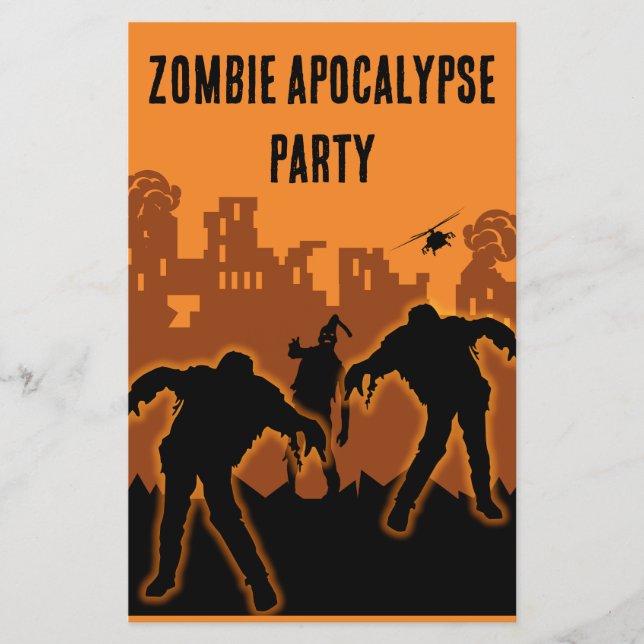 Flyer Convite do Partido Apocalypse Zombie (Frente)