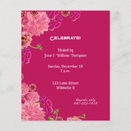 Flyer Convite floral magenta