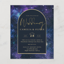 Flyer CONVITE NUDGET Estrela Noite Roxo Azul Casamento
