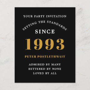 Flyer Convite para aniversário de 30 anos orçamental 199