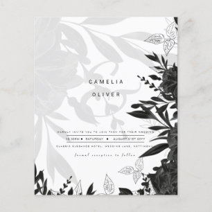 Flyer Convite para aviadores de casamento Black Rosa Amp