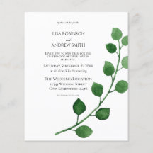 Convite para aviadores de casamento Eucalyptus