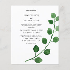 Flyer Convite para aviadores de casamento Eucalyptus