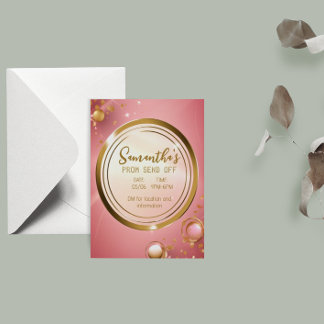 Flyer Convite para Baile de formatura Pink em Pó Elegant