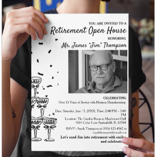 Flyer Convite para Casa Aberta de Aposentadoria
