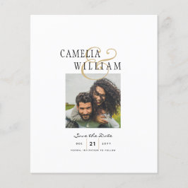 Flyer Convite para Casamento Branco de Orçamento Clássic