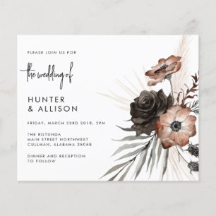 Flyer Convite para Casamento de Boho Gótico do ORÇAMENTO