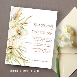 Flyer Convite para casamento de boho moderno floral flor