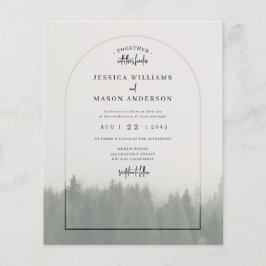 Flyer Convite para Casamento de Florestas de MontanhaWoo