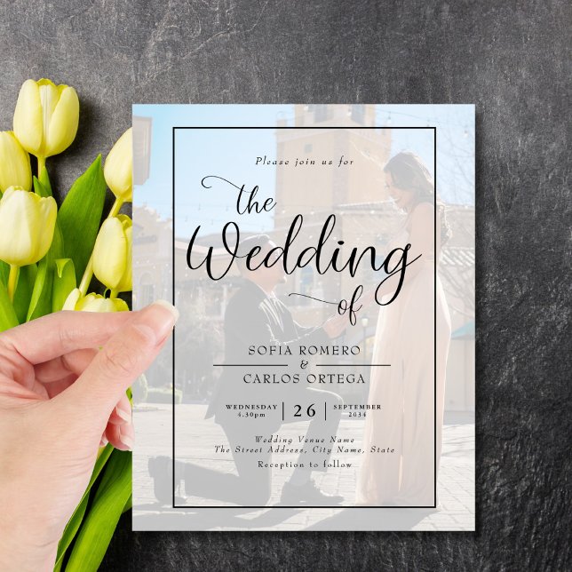 Flyer Convite para Casamento de Fotos de Script de Orçam (Criador carregado)