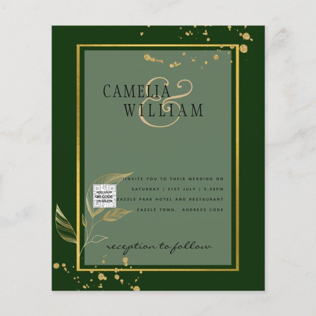 Flyer Convite para casamento de fotos do BUDGET Salvar a (Frente)