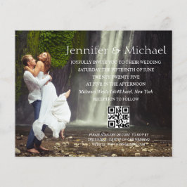 Flyer convite para casamento de fotos rsvp de código qr 