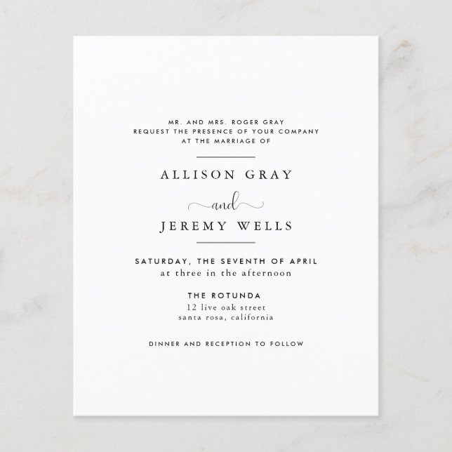 Flyer Convite para Casamento de Orçamento (Frente)