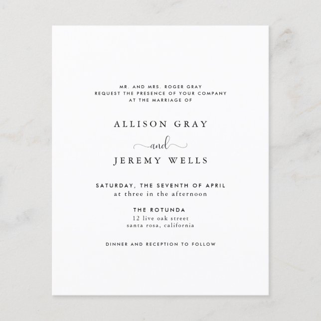 Flyer Convite para Casamento de Orçamento (Frente)