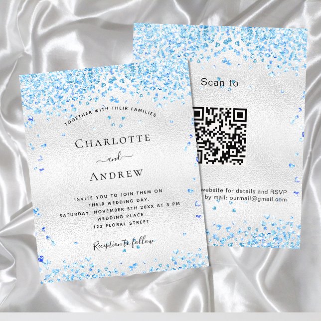 Flyer Convite para casamento de orçamento de código QR a (Criador carregado)