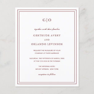 Flyer Convite para Casamento de Orçamento Elegante Cláss