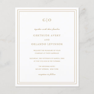 Flyer Convite para Casamento de Orçamento Elegante Doura