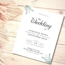 Convite para Casamento de Orçamento Verde Eucalypt