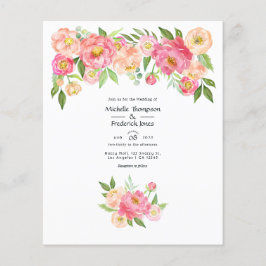 Flyer Convite para Casamento de Peões de Aquarela Rosa P