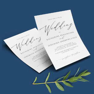 Flyer Convite para Casamento de Script Minimalista de PA