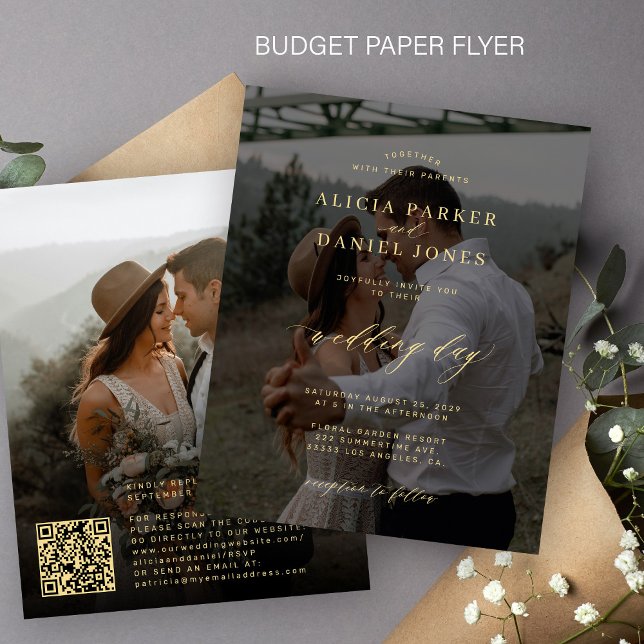Flyer Convite para casamento de sobreposição de fotos do (Criador carregado)