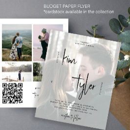 Flyer Convite para casamento do CÓDIGO QR multifoto orça