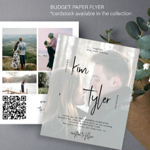Flyer Convite para casamento do CÓDIGO QR multifoto orça