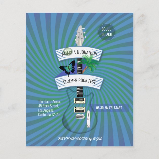 Flyer Convite para Casamento do Festival Summer Rock (Frente)