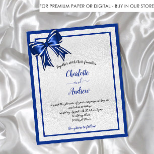 Flyer Convite para casamento do orçamento de arco azul