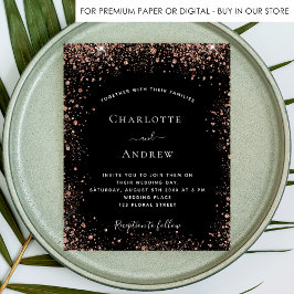 Flyer Convite para casamento do orçamento de ouro rosa p