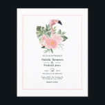 Flyer Convite para Casamento Flamingo, Rosa Tropical Exó<br><div class="desc">Inflamingos rosa e flores,  cartões de convite para casamento personalizáveis para suas especificidades. Os envelopes não estão incluídos. Para convites mais espessos com envelopes incluídos e produtos correspondentes no mesmo tema,  consulte a coleção abaixo.</div>